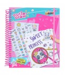 Carte de colorat cu sabloane, Cutie Crew, 16 pagini de colorat, markere si creioane incluse, Multicolor