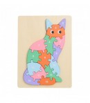 PUZZLE PISICA DIN LEMN, 16 PIESE