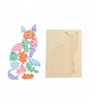 PUZZLE PISICA DIN LEMN, 16 PIESE