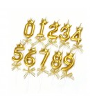 Lumanare pentru Tort Cifra 2, Model Coroana, Gold, Party