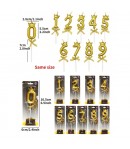 Lumanare pentru Tort Cifra 2, Model Coroana, Gold, Party