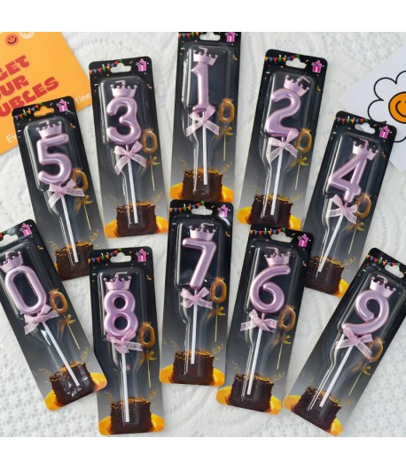 Lumanare Cifra 6, Model Coroana, Mov, Party