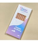 Set 6 Lumanari Lungi, Bej, Happy Birthday