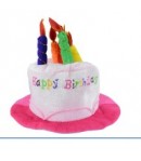 Palarie Happy Birthday, Accesoriu pentru Petrecere, Model Tort, Tematica Aniversare, 60x60x55 cm, Roz