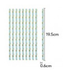 Set 10 Paie, din Hartie, 19.5 cm, Model cu Buline Aurii, Albastru