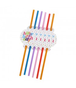 Set 6 Paie, Colectia Happy Birthday, 26 cm, din Carton/Plastic, Multicolor