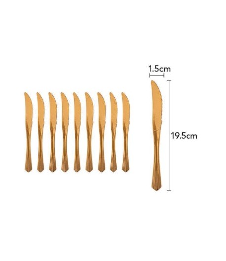 Set 10 Cutite de unica Folosinta, Floppy, Plastic 17x1.6 cm, bronz