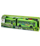 Autobuz Urban de Jucarie 42 cm Verde, Usi care se Deschid, Lumini si Sunete Realiste, Jucarie Interactiva cu Motor Frictiune, Au