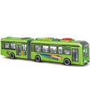 Autobuz Urban de Jucarie 42 cm Verde, Usi care se Deschid, Lumini si Sunete Realiste, Jucarie Interactiva cu Motor Frictiune, Au