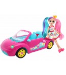 Set de joaca - Papusa Sweetyz si masina decapotabila, 23 cm, Multicolor