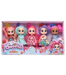 Papusa mini in con, Sweetyz, par albastru, 12 cm