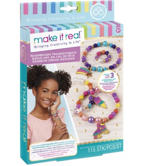 Set Make It Real, Bratari colorate din margele cu talisman, 115 piese