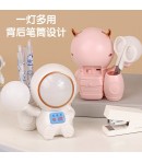 Lampa de Veghe 2in1,  Lampa, Ascutitoare si Spatiu Depozitare, Model Astronaut, Incarcare USB, din ABS, 12 x 7 x 11 cm, Lumina L