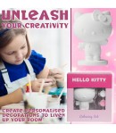 Set figurina de pictat, Hello Kitty, cu pensula si accesorii, 9 x 5.7 x 10.7 cm, Roz multicolor