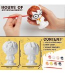 Set 2 figurine de pictat, Harry Potter, cu pensula si accesorii, 9 x 5.7 x 10.7 cm, Maro multicolor