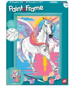 Set creativ AS Games, Picteaza si inrameaza, pictura pe numere, Unicorn magic, culori acrilice, paleta, 9+ ani