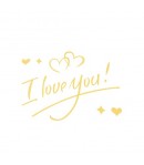 Autocolant I love You, Tematica Iubire, 21x29 cm, Auriu