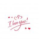 Autocolant I love You, Tematica Iubire, 21x29 cm, Rosu