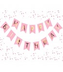 Banner Happy Birthday 100x200 cm, Dimensiune Stegulet 11.5x16.5 cm, Rola de Ata Inclusa, R