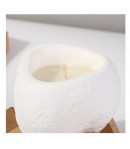 Lumanare Parfumata, Model Abstract, Aroma de Ploaie Osmanthus, din Ceara de Soia, 8 x 5.5 x 6 cm, Alb