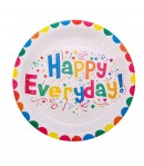 Set 10 Farfurii Happy Everyday, 17 cm, din Hartie 300 g, Multicolor