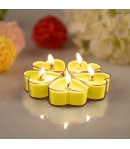 Set 9 Lumanari in Forma de Inima, pentru Ziua Indragostitilor, Aroma de Citrice, Ardere 3.5 h, din Parafina, 4 x 2 cm, Galben