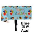 Fata de masa din folie, cu Happy birthday, albastra+137*274cm