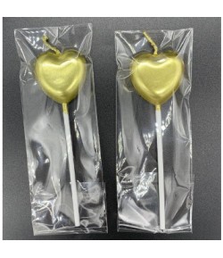 Lumanare inima auriu