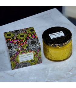 Lumanare Parfumata, Model Borcan, Galben, Aroma de Lavanda