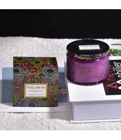 Lumanare Parfumata, Model Borcan, Mov, Aroma de Ceai Alb