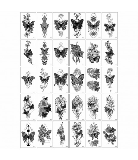 Set 30 tatuaje cu apa diverse modele, fluturi