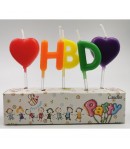 Set 5 lumanari Happy Bithday, 10 x 2.2 x 8 cm, multicolore