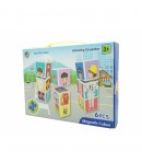 Joc Montessori de Sortare Culori, Creion Magnetic, Tip Labirint Ilustrat, din Lemn, Model Animale Salbatice, 39x29x1.5 cm