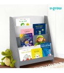 Raft depozitare carti, pentru camera copilului, gri, MDF, rezistent, 61 x 30 x 70 cm U-Grow