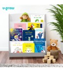 Raft depozitare carti, pentru camera copilului, gri, MDF, rezistent, 61 x 30 x 70 cm U-Grow