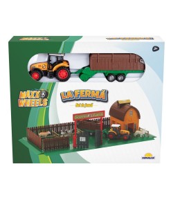 Set de joaca cu tractor si grajd la ferma animalelor, Maxx Wheels, Multicolor
