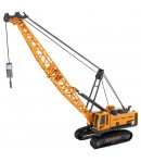 Macara de jucarie pentru copii, brat mobil, cu insertii metalice, scara 1:55, 27x12 cm, 3+ ani, Galben