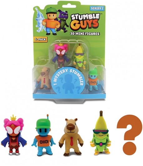 Set 5 mini figurine Stumble Guys, 3D Seria 2 cu figurina mystery - DIFERITE MODELE