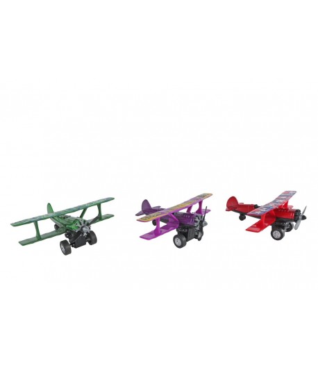 Avion vintage - die cast pull back 11cm - culori diferite