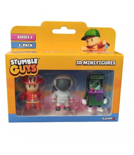 Set 3 mini figurine Stumble Guys 3D, Seria 3 - Pirate Seadog, Swamp Troll, Sereia