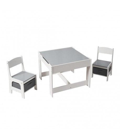 Set masuta si 2 scaune pentru copii , alb