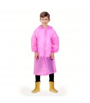 Pelerina de Ploaie, pentru Copii 100-145 cm, din EVA, Impermeabila, Inchidere cu Capse, Roz