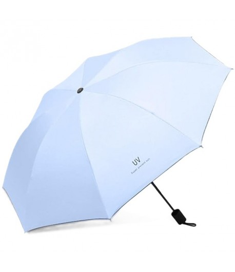 Umbrela, Protectie UV Soare, Protectie Ploaie, Pliabila, din Vinil si Otel, 96 x 67 cm, Albastru