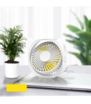 Mini ventilator pentru birou cu usb, rotire 360 grade, 3 viteze, 13.5 x 12,8 cm, Alb