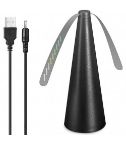 Ventilator Exterior, Repelent pentru Muste/Tantari, Cablu USB, Slot Baterii, 9 x 9 x 20 cm, Negru