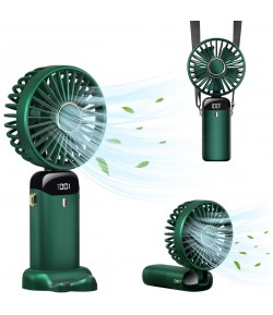 Ventilator Ultra Portabil cu Aromaterapie, 3 in 1, de Mana, de Birou, de Gat, Incarcare USB, Autonomie 12h, Pliabil, cu Ecran LC
