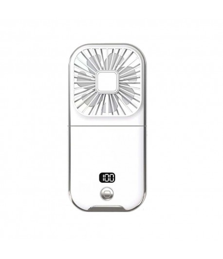 Ventilator Portabil 3 in 1, de Mana, de Gat, de Birou, 16.7 x 8 x 1.9 cm, Incarcare USB, Pliabil, Afisaj Digital, Suport Telefon