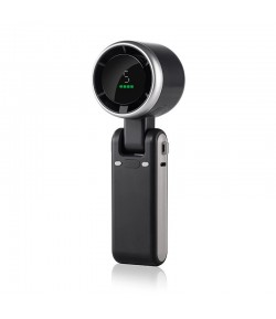 Mini Ventilator Portabil, 5 Trepte de Viteza, Afisaj Digital, Incarcare USB, 5V, 2A, 5.95 x 5.2 x 17.2 cm, Negru