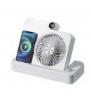Ventilator 2in1, Functie Incarcare Telefon Wireless, 100 Trepte de Viteza, 2400 mAh, 5V, 2A, 25 x 16.5 x 24 cm, Alb