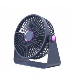 Ventilator 2in1, de Masa/de Perete, Incarcare USB, 3.7 V, 4.5 W, 1200 mAh, 17.5 x 17 x 7.6 cm, Albastru Fumuriu